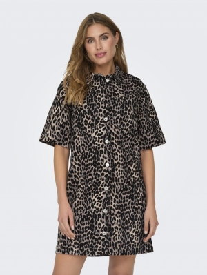 ONLANLIE SS AOP DRESS PNT Black/LEO