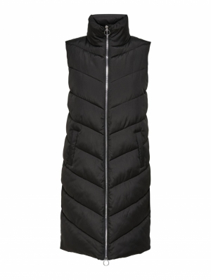 JDYFINNO LONG PADDED WAISTCOAT Black/SILVER ZI