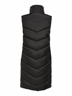 JDYFINNO LONG PADDED WAISTCOAT Black/SILVER ZI