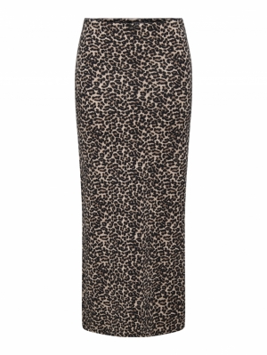 ONLLINETTE AOP MAXI SKIRT CS J Black/Leo