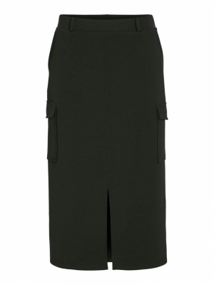 VISIFFI HW MIDI SKIRT Black Beauty