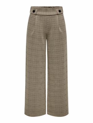 JDYGEGGO MIA LONG CHECK PANT J Walnut/ROSE CHE