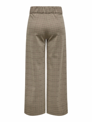 JDYGEGGO MIA LONG CHECK PANT J Walnut/ROSE CHE