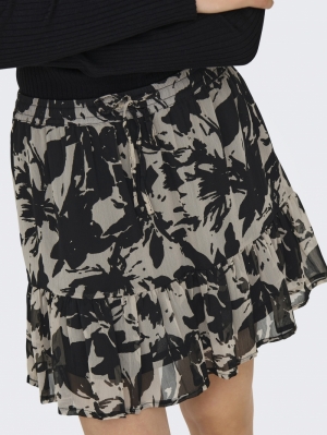 JDYISABELLA LIFE MW SKIRT WVN Black/WHITECAP