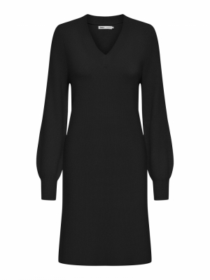 ONLKATIA LS V-NECK DRESS KNT N Black