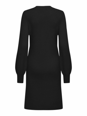 ONLKATIA LS V-NECK DRESS KNT N Black