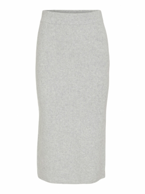 VIKACHEL KNIT PENCIL SKIRT Light Grey Mela