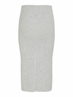 VIKACHEL KNIT PENCIL SKIRT Light Grey Mela