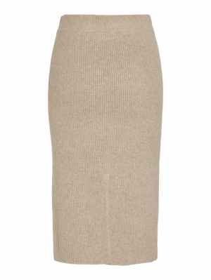 VIKACHEL KNIT PENCIL SKIRT Natural Melange