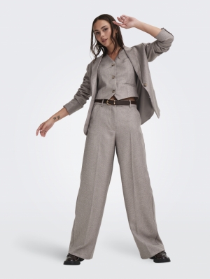 JDYAURA HW WIDE PANT PNT Malt Ball/MELAN