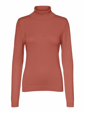 VMGLORY LS ROLLNECK BLOUSE GA Burnt Sienna