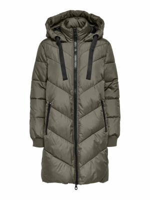 JDYSKYLAR PADDED HOOD JACKET O Vetiver/BLACK