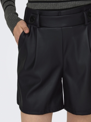 JDYSOYA GEGGO PU SHORTS JRS AT Black