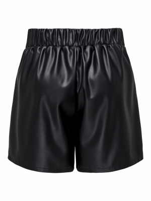 JDYSOYA GEGGO PU SHORTS JRS AT Black