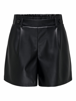 JDYSOYA GEGGO PU SHORTS JRS AT Black