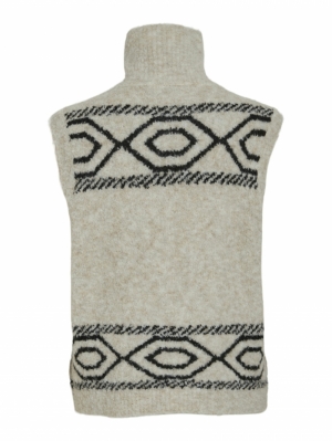 VIFINKA SL KNIT VEST Birch/BLACK