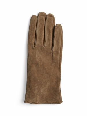 PCCOMET SUEDE GLOVES Silver Mink