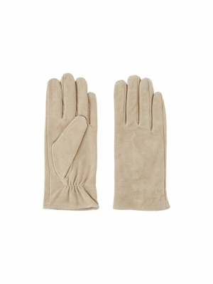 PCCOMET SUEDE GLOVES Silver Mink