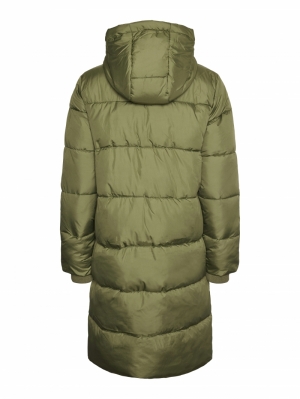 PCBEE NEW LONG PUFFER JACKET N Deep Lichen Gre