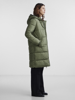 PCBEE NEW LONG PUFFER JACKET N Deep Lichen Gre