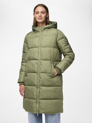 PCBEE NEW LONG PUFFER JACKET N Deep Lichen Gre