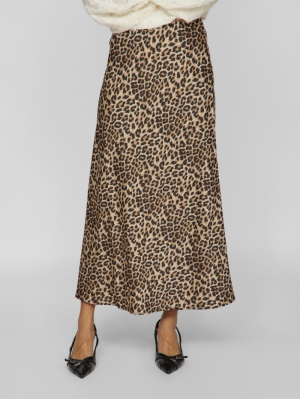 VIELLETTE HW MIDI AOP SKIRT - Caramel Café/LE