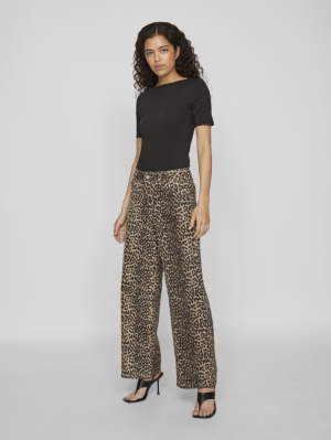 VICHIA LEOPARD JEANS Birch/LEOPARD