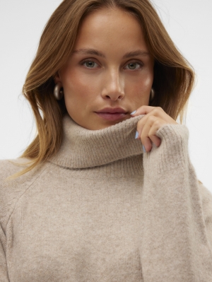 VMMARWA LS HIGH NECK CALF KNIT Natural Melange