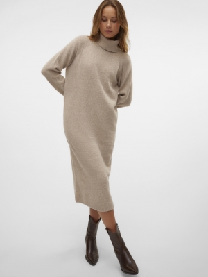 VMMARWA LS HIGH NECK CALF KNIT Natural Melange