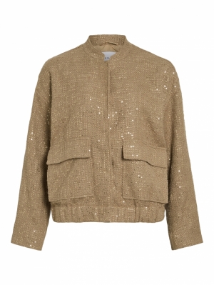 VISANVI SEQUINS BOMBER JACKET Tigers Eye/SEQU