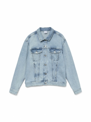 VMTESSA LS OVERSIZE DENIM JACK Light Blue Deni