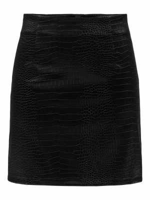 JDYALMA PU CROCO SKIRT WVN Black