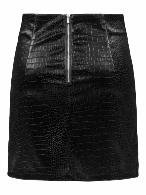 JDYALMA PU CROCO SKIRT WVN Black