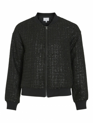 VIKIPPI LS TWEED BOMBER JACKET Black Beauty