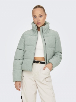 ONLNEWDOLLY CORDUROY PUFFER OT Aqua Gray/BIG C