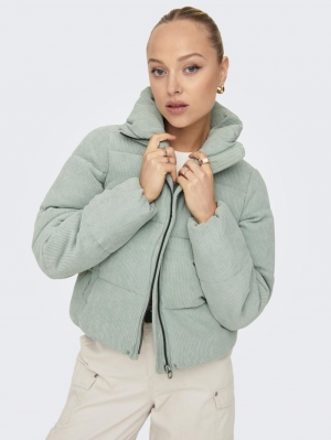 ONLNEWDOLLY CORDUROY PUFFER OT Aqua Gray/BIG C