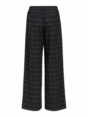 OBJLISA WIDE PANT AOP NOOS Dark Grey Melan