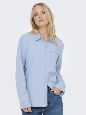 ONLVIOLA LS EMB DNM SHIRT YOR Light Blue Deni
