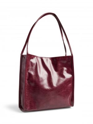 PCMALOU PATENT SHOPPING BAG WB Tawny Port