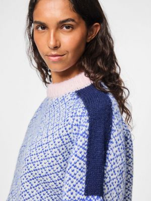 PCREMIX LS HIGH NECK KNIT BC Birch/DESIGN 3B