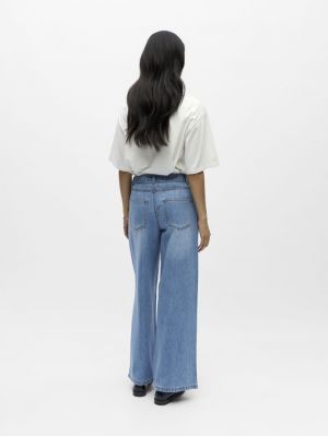 OBJROSIE MW WIDE JEANS NOOS Light Blue Deni