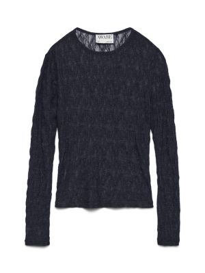 AWTESSY LS O-NECK LACE TOP NOO Night Sky