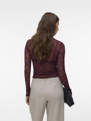 AWTESSY LS O-NECK LACE TOP NOO Catawba Grape