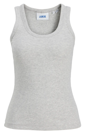 JXFRIDA SL U-NECK TOP JRS NOOS Light Grey Mela