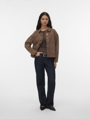 VMJAMIE LS DENIM SHACKET MIX G Carafe/WASHED