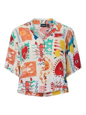 PCKLARISA SHIRT WVN BC Eggnog/HEART &