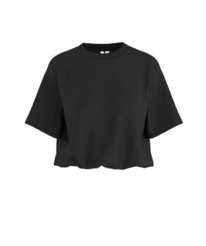 HDINA SS BALLOON CROPPED T-SHI Black