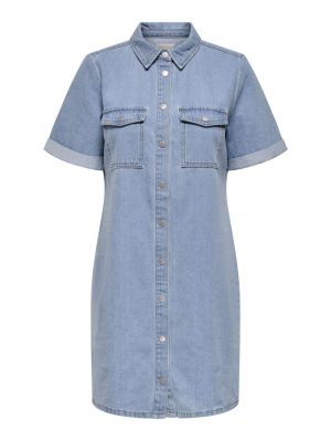 JDYESMEE SS BUTTON DRESS DNM Light Blue Deni