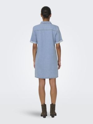 JDYESMEE SS BUTTON DRESS DNM Light Blue Deni