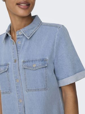 JDYESMEE SS BUTTON DRESS DNM Light Blue Deni